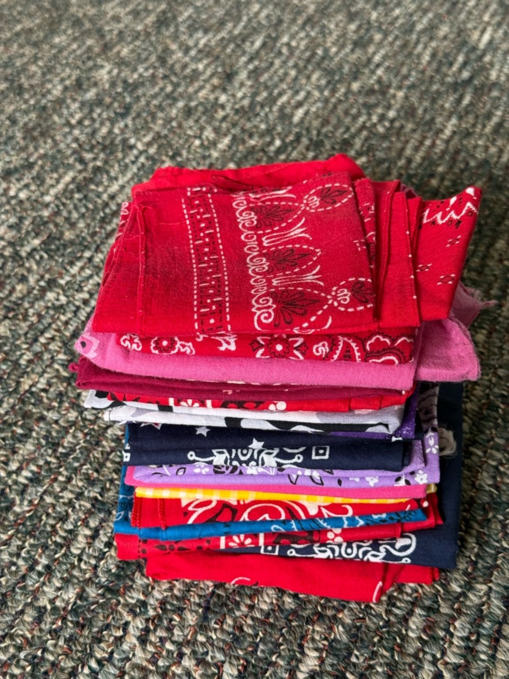 Vintage Bandanna Lot of 18 Western Biker Y2K Hair Scarves Cotton